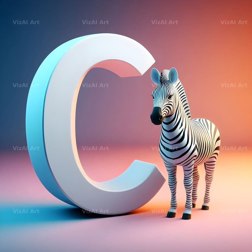 Zebra alphabet letter C