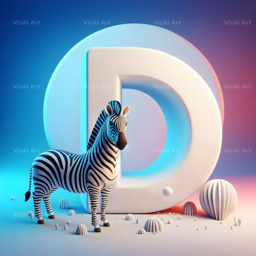 Zebra alphabet letter D