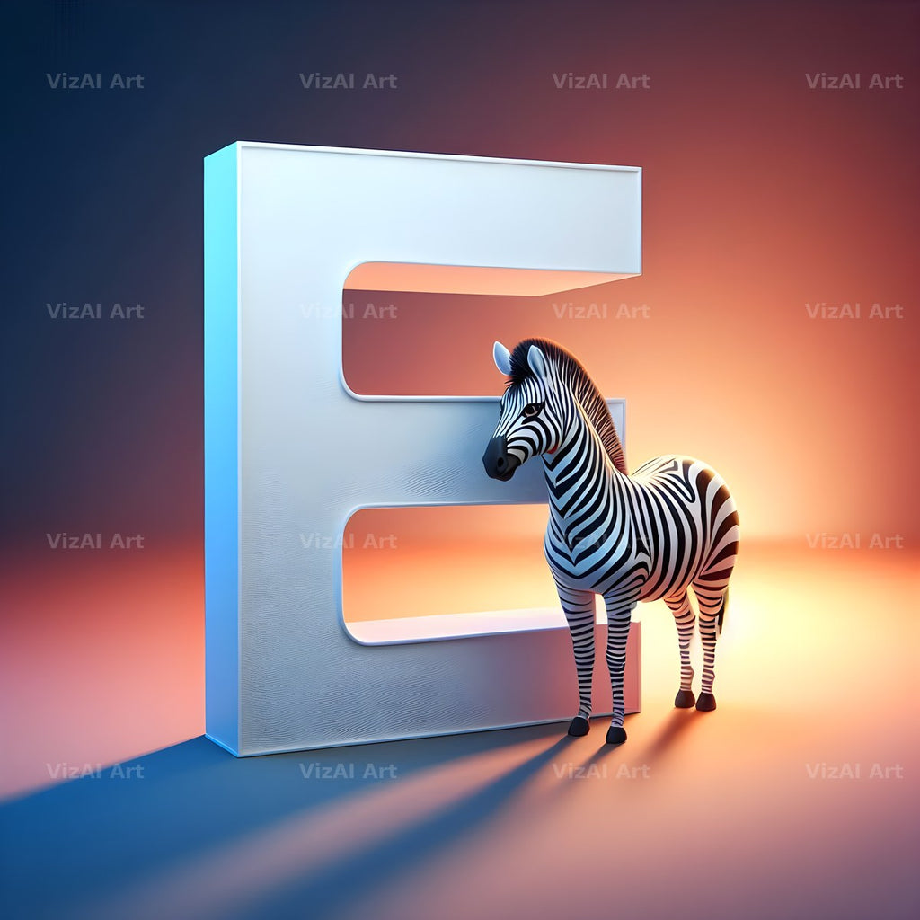 Zebra alphabet letter E