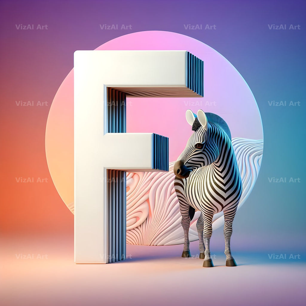 Zebra alphabet letter F