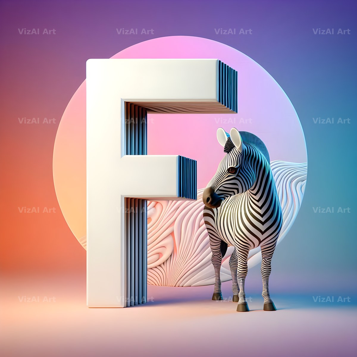 Zebra alphabet letter F