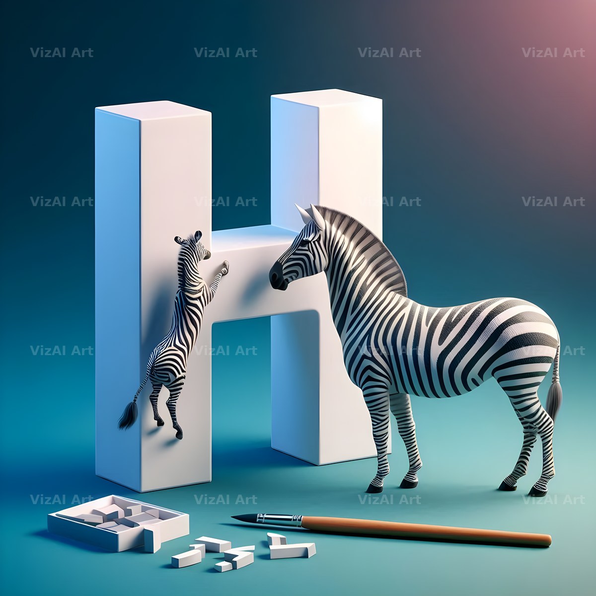 Zebra alphabet letter H