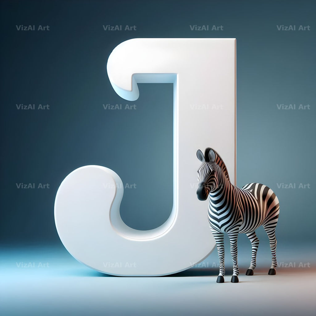 Zebra alphabet letter J
