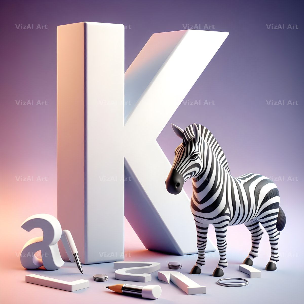 Zebra alphabet letter K