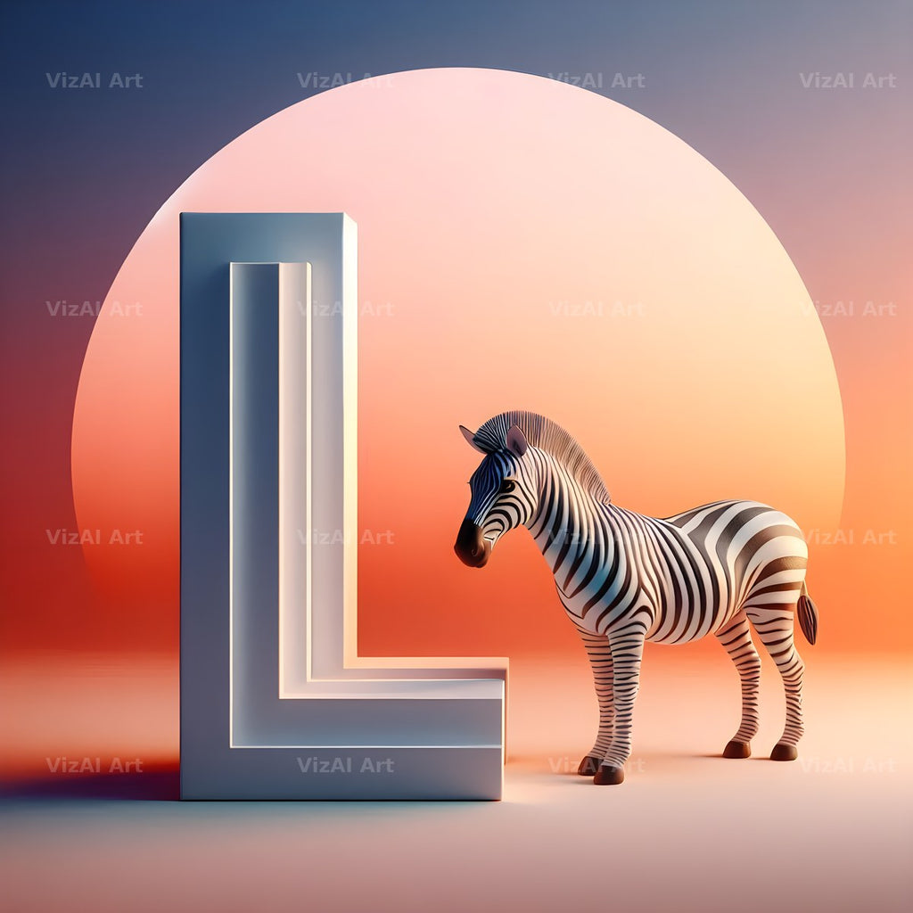 Zebra alphabet letter L