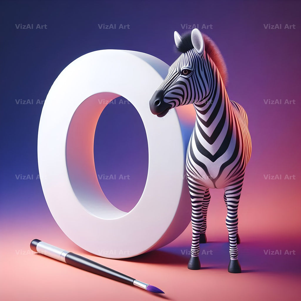 Zebra alphabet letter O