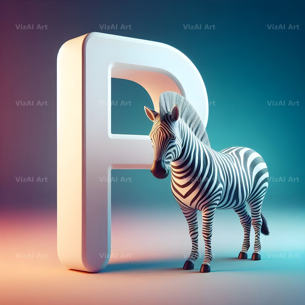 Zebra alphabet letter P