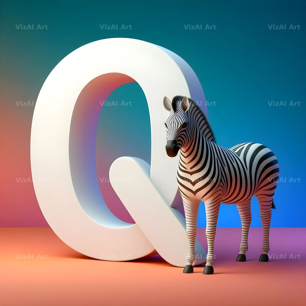 Zebra alphabet letter Q