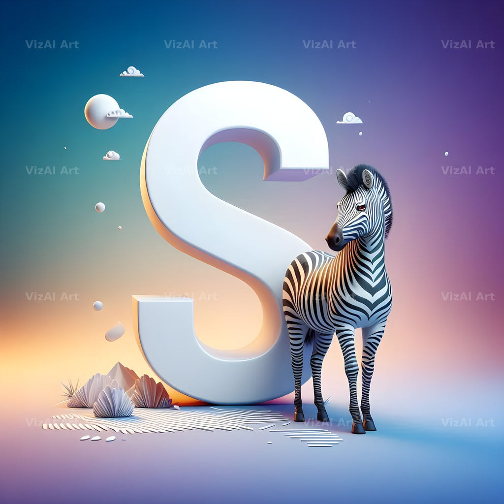 Zebra alphabet letter S