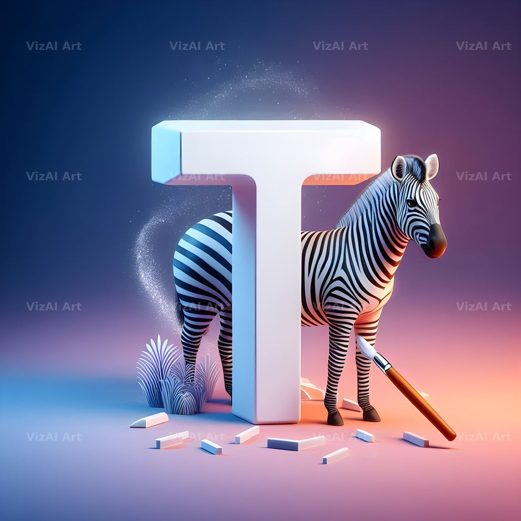 Zebra alphabet letter T