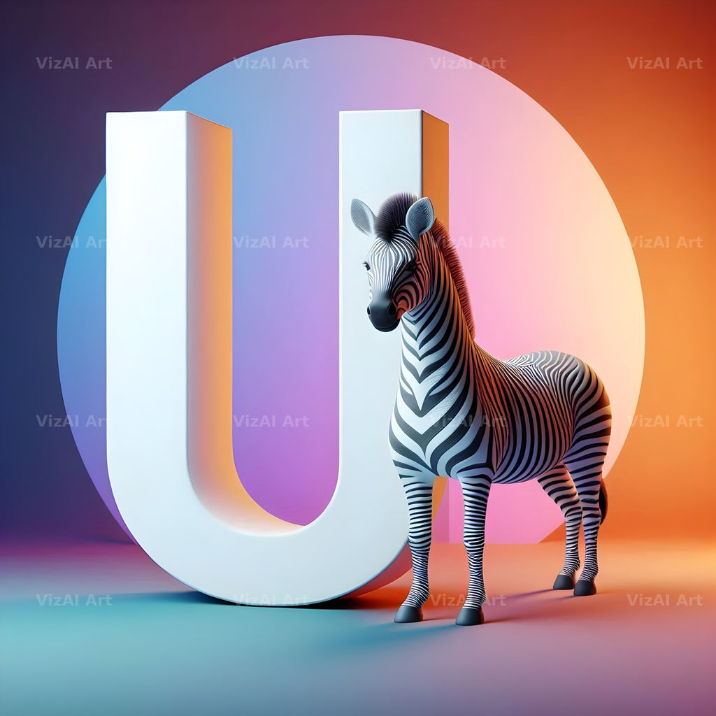 Zebra alphabet letter U