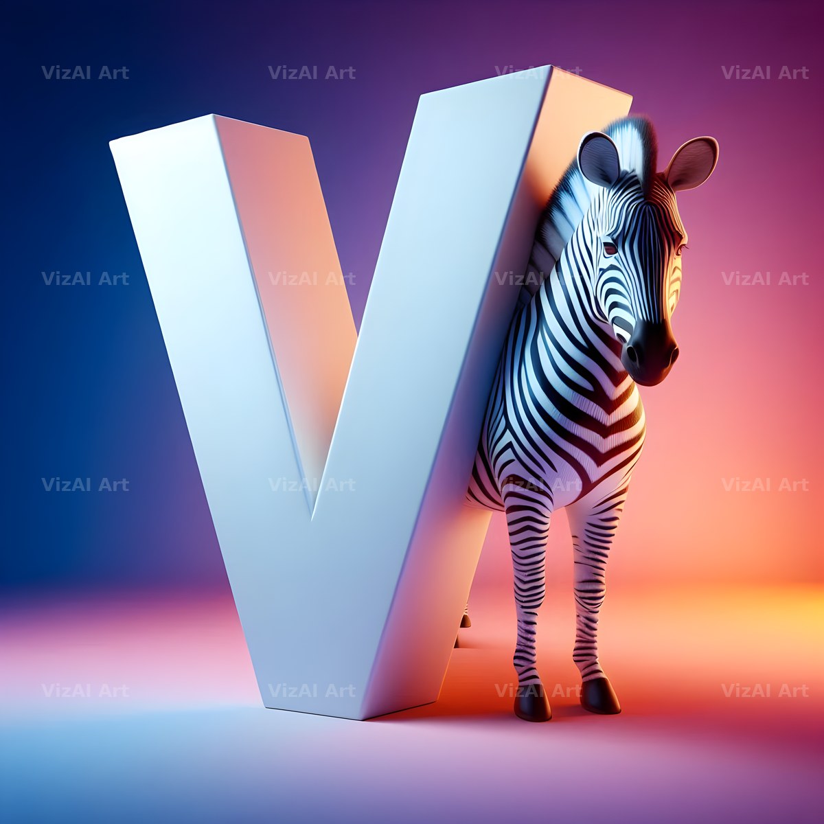 Zebra alphabet letter V