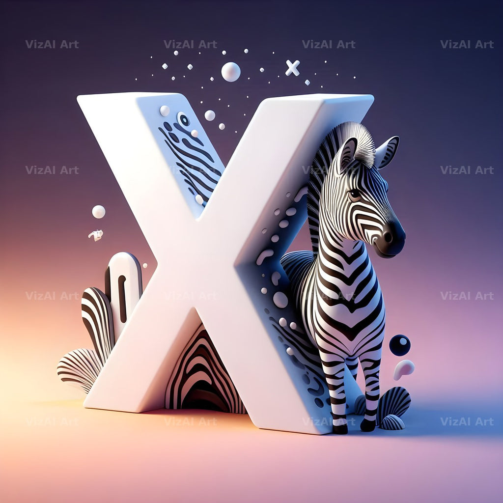 Zebra alphabet letter X