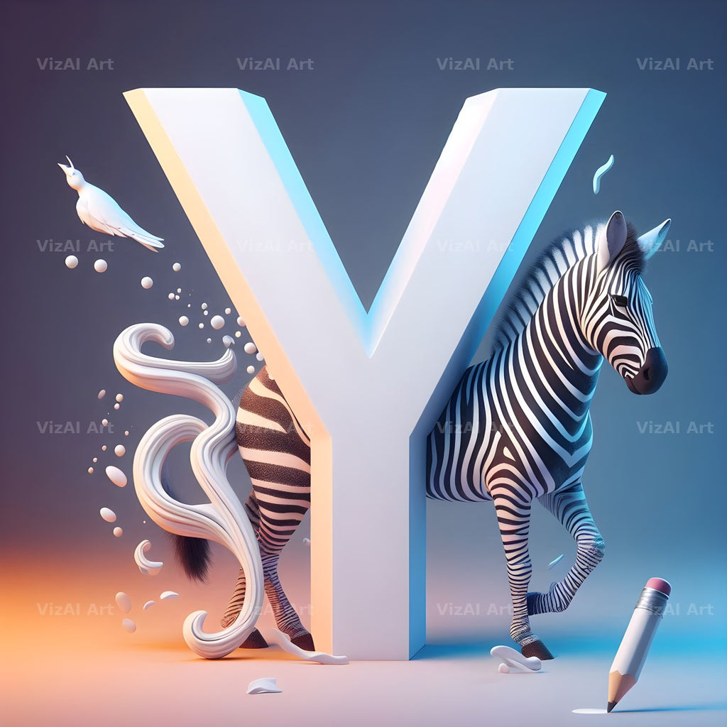 Zebra alphabet letter Y