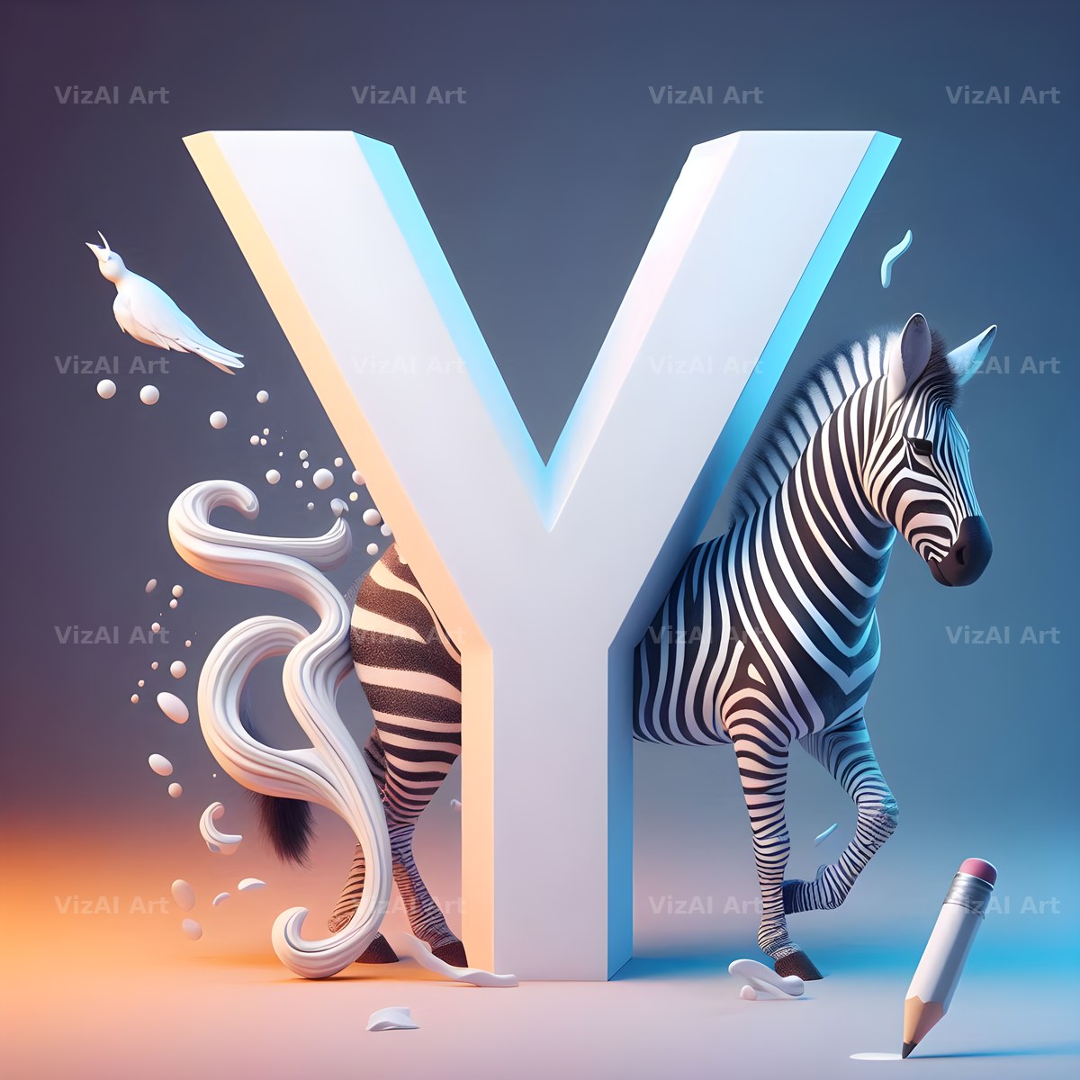 Zebra alphabet letter Y